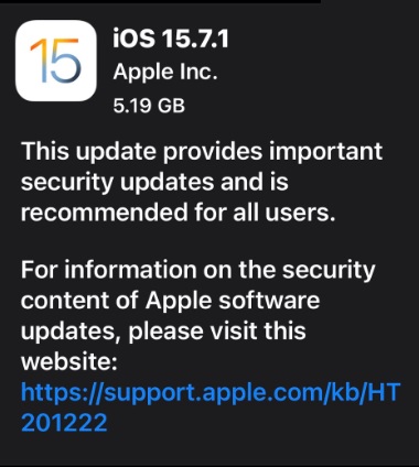 ios 15.7.1 rc版发布 建议所有用户安装!